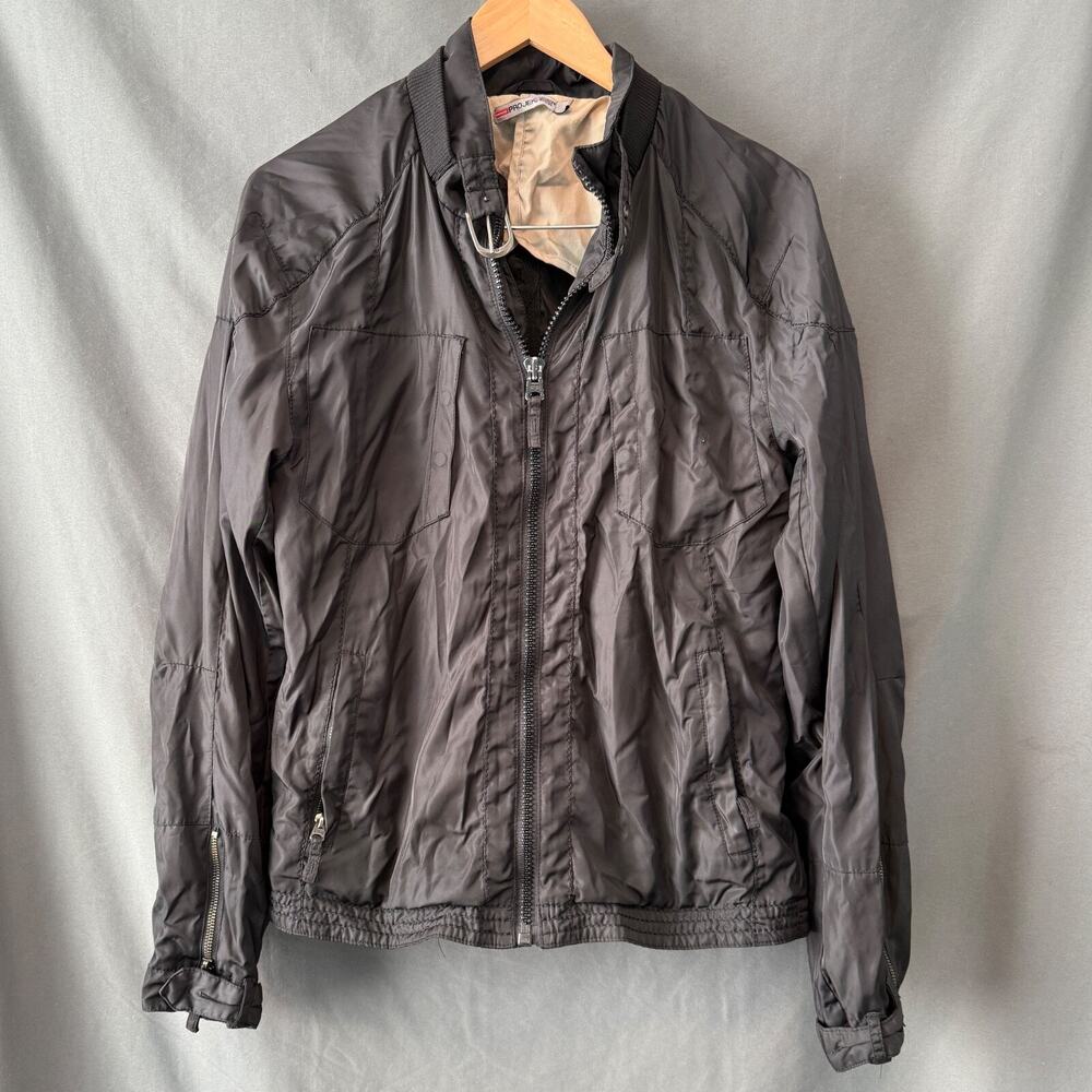 Projek Raw Men’s Medium Black Jacket Zippered Pockets Adjustable Cuffs